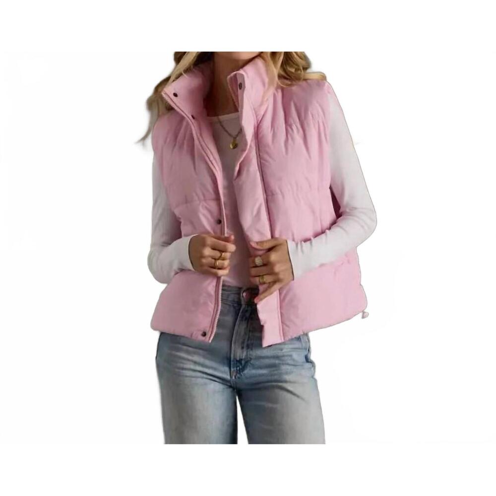 NEW PANACHE APPAREL puffer vest in pink